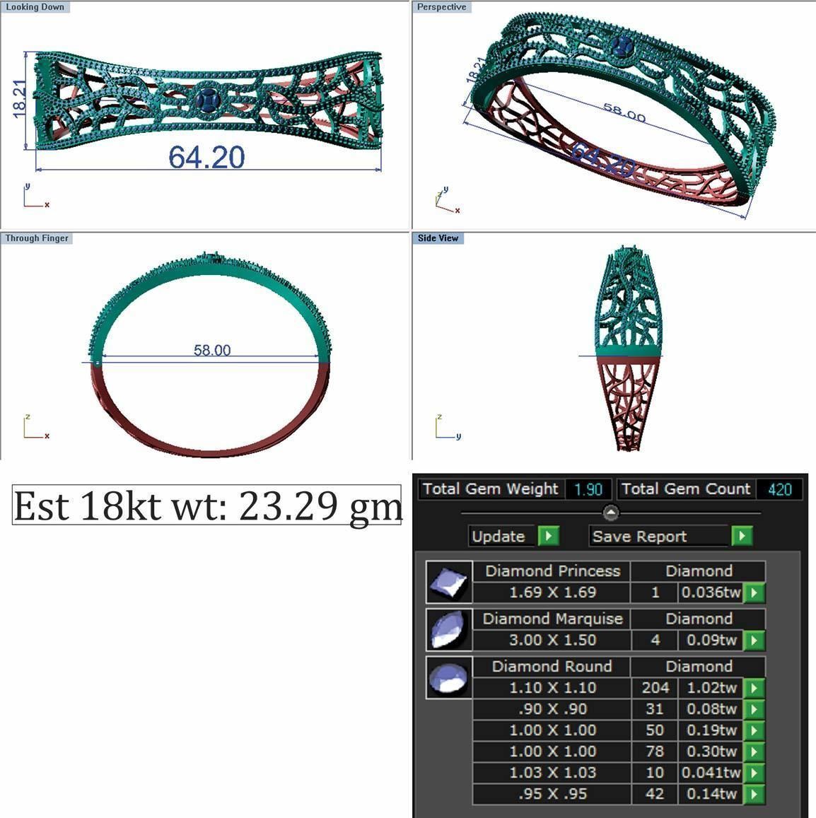 Women bracelets 3dm render detail 3D print model 3D print model_6