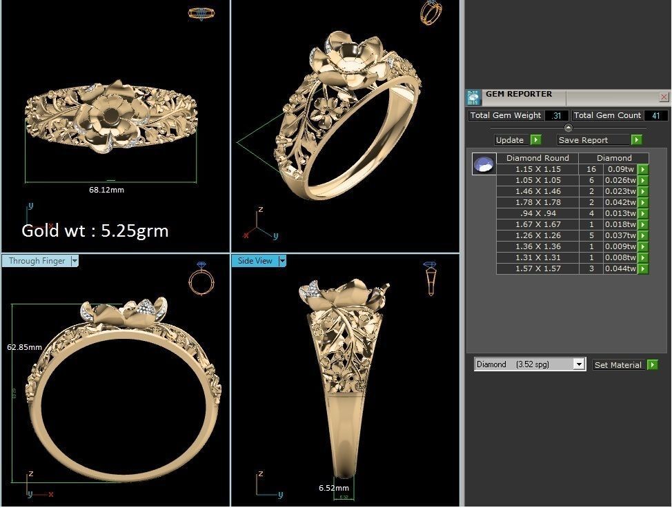 Women bracelets 3dm render detail 3D print model 3D print model_8