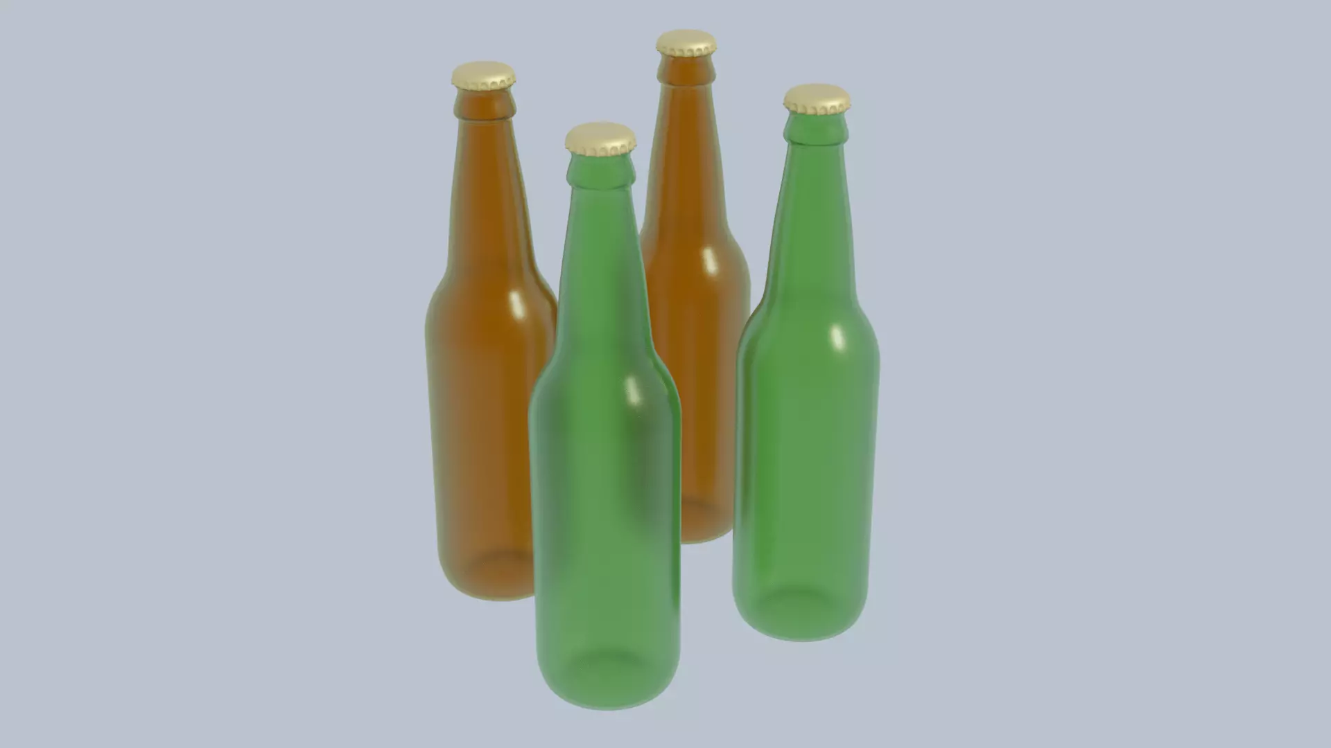 Glass Bottles Low-poly 3D model_0