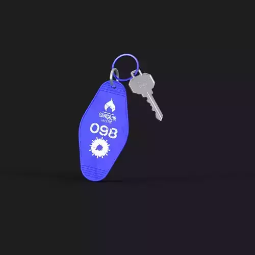 KEYRING key tag motel mockup