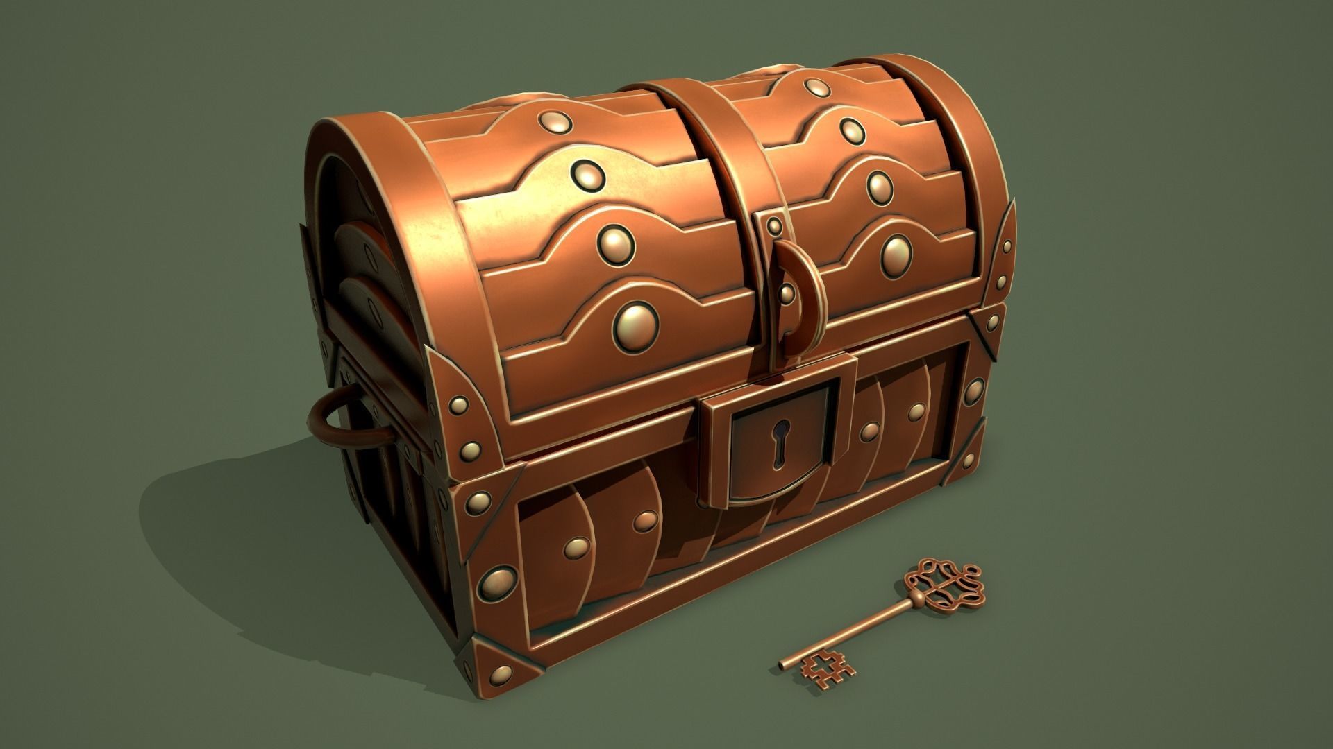 Fantasy chests Low-poly 3D model_8