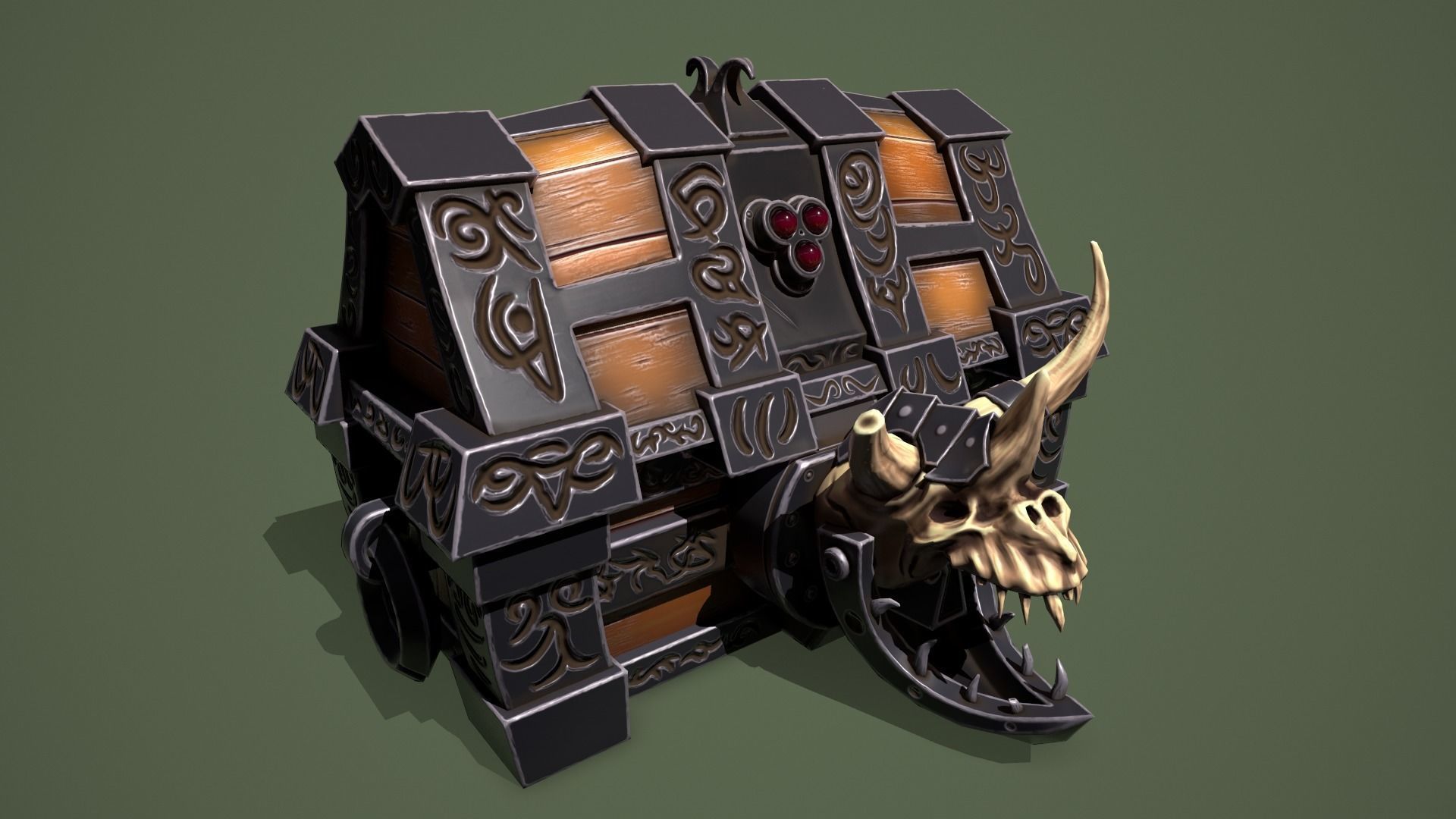 Fantasy chests Low-poly 3D model_12