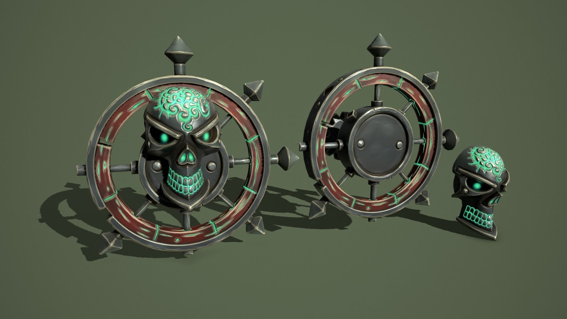 Fantasy chests Low-poly 3D model_23