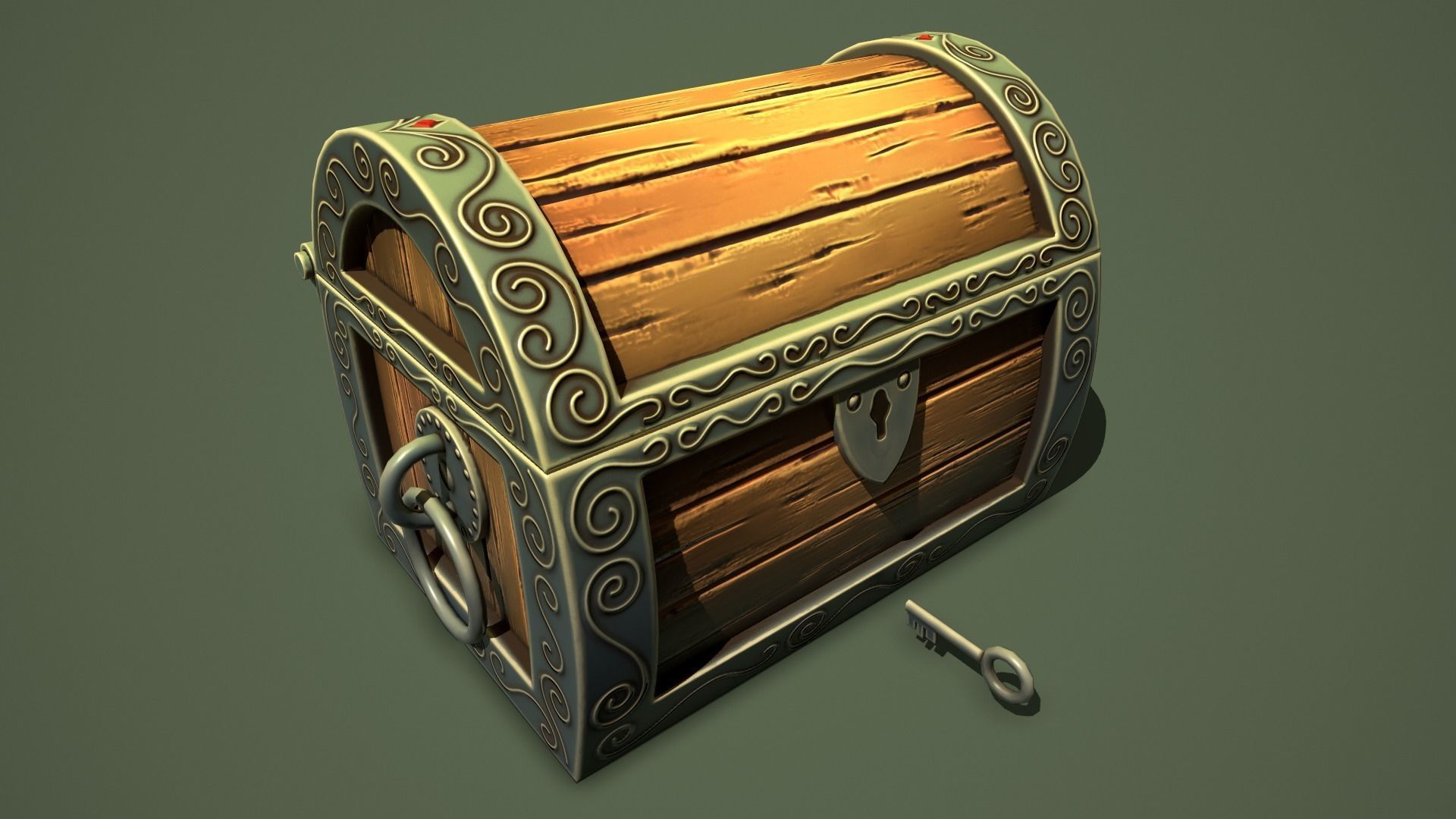 Fantasy chests Low-poly 3D model_16