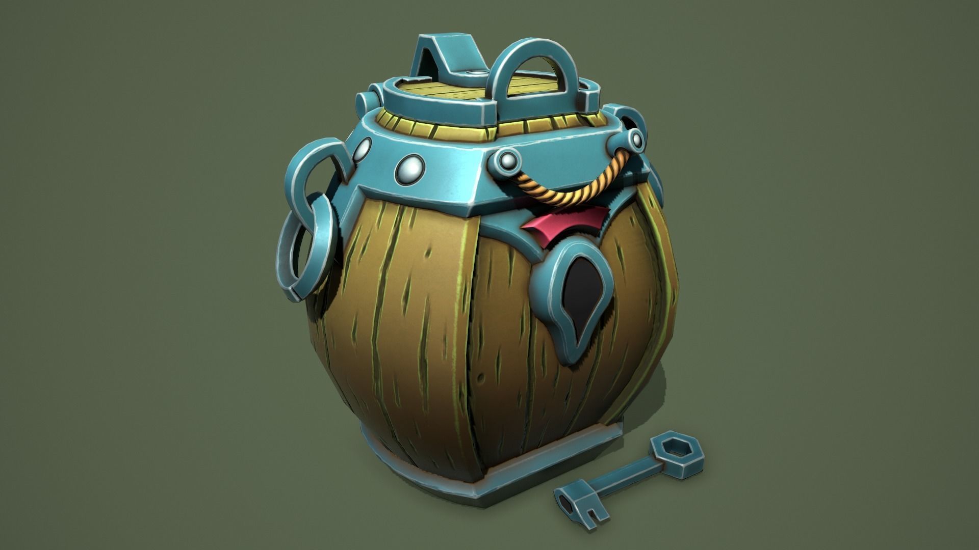 Fantasy chests Low-poly 3D model_14