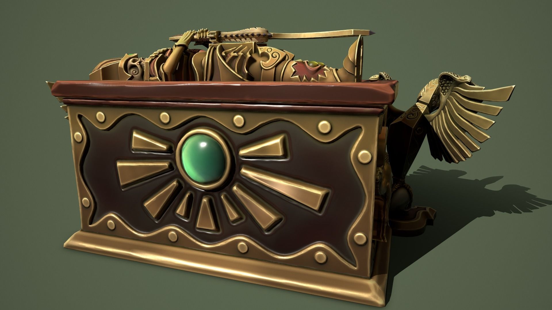 Fantasy chests Low-poly 3D model_4