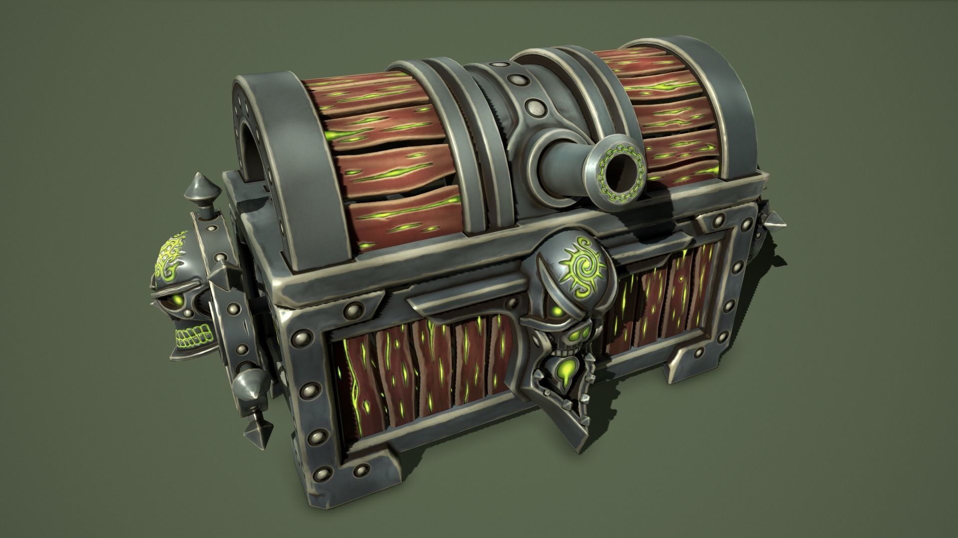 Fantasy chests Low-poly 3D model_6