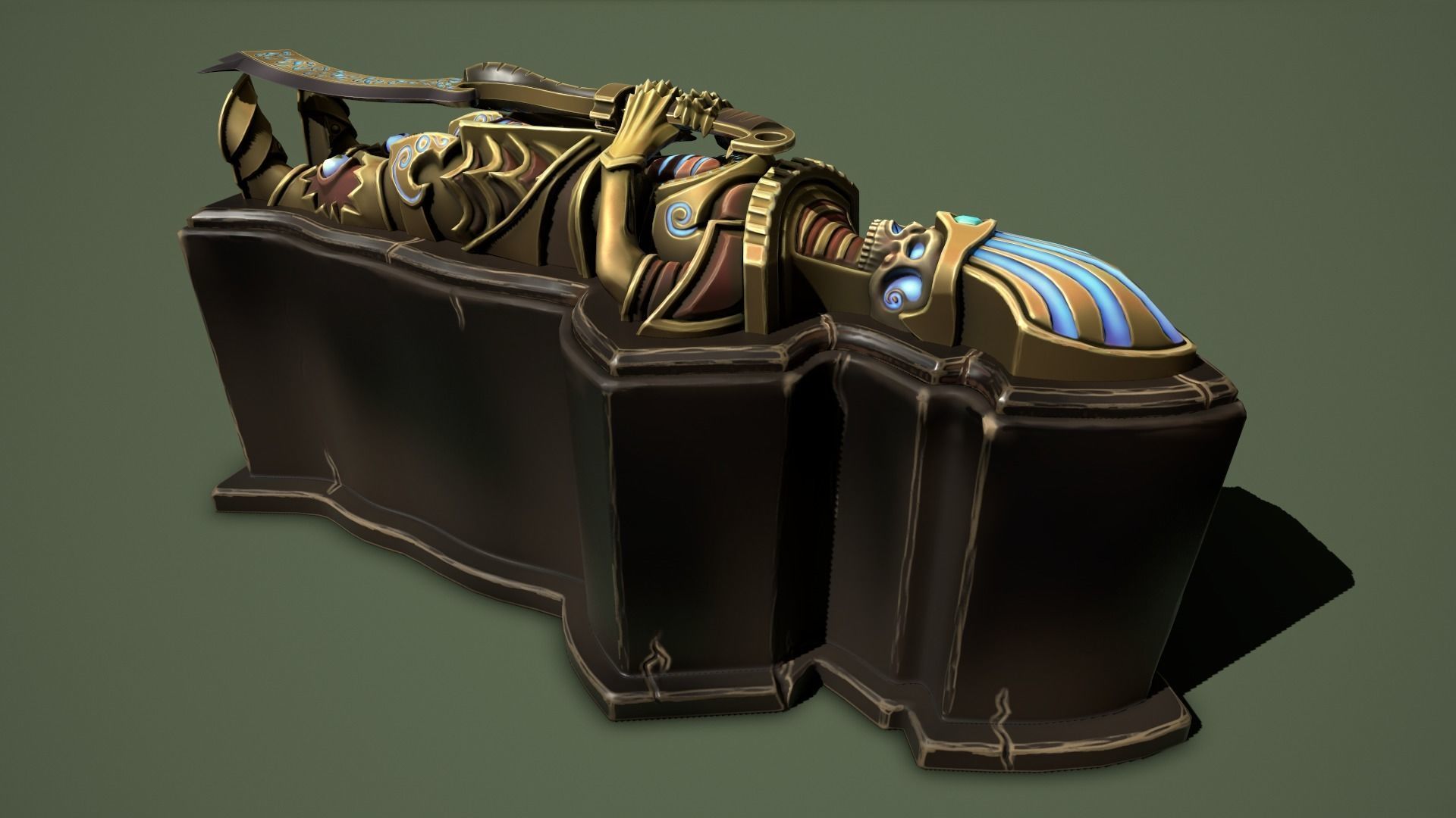 Fantasy chests Low-poly 3D model_10