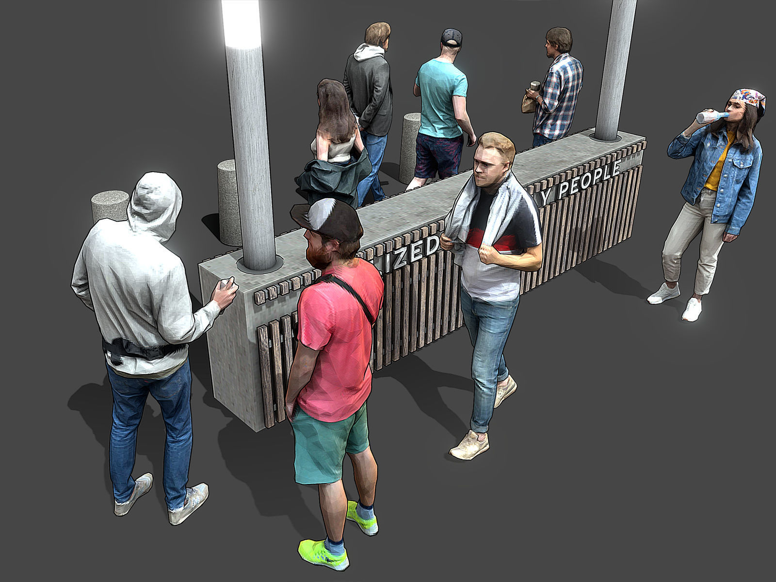 Stylized Lowpoly People Casual Pack Volume 7 Low-poly 3D model_3