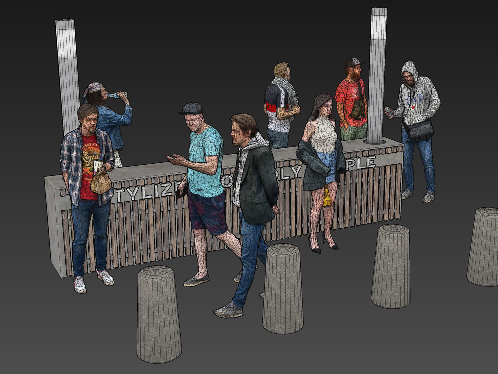 Stylized Lowpoly People Casual Pack Volume 7 Low-poly 3D model_8