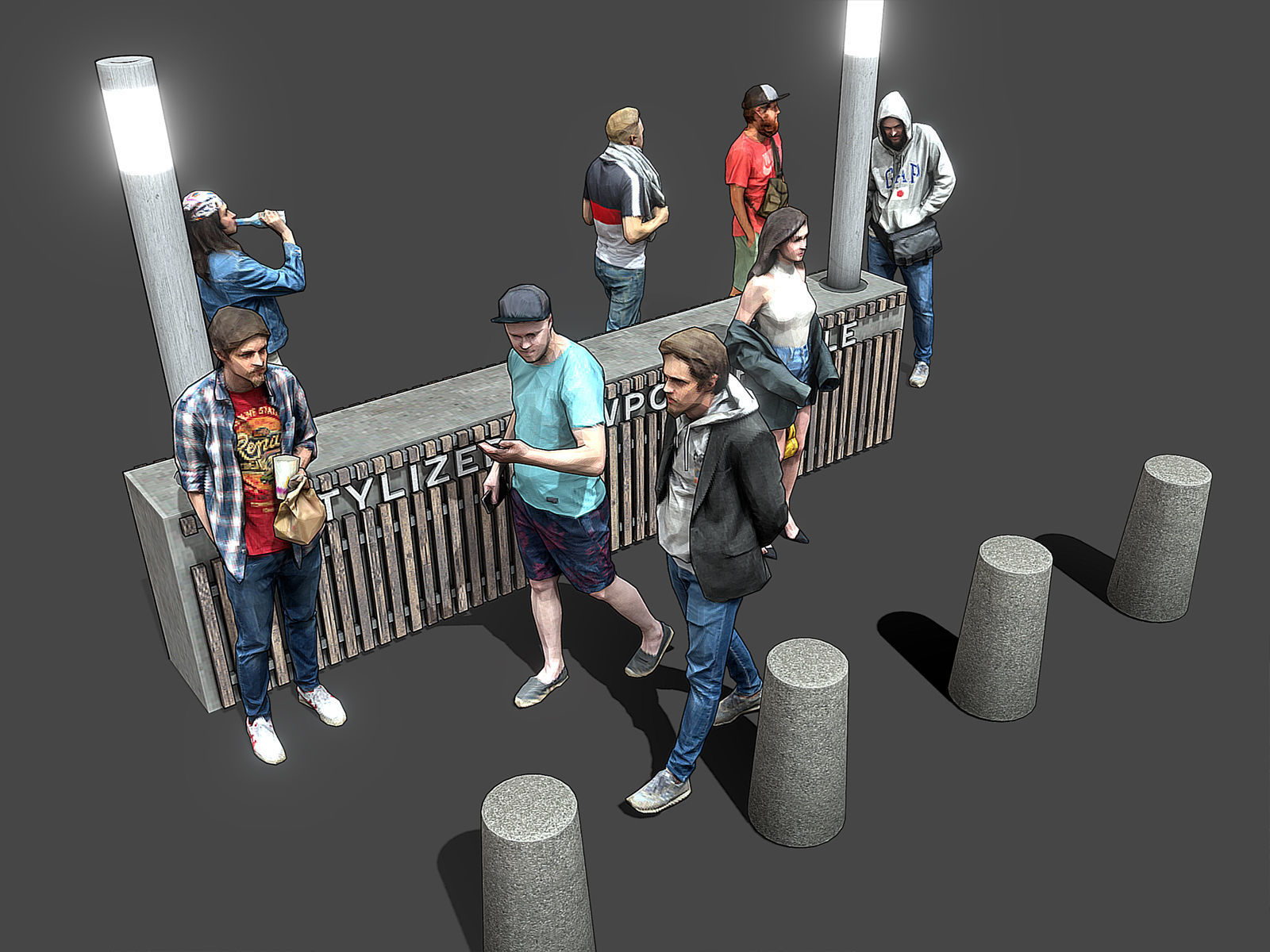 Stylized Lowpoly People Casual Pack Volume 7 Low-poly 3D model_2