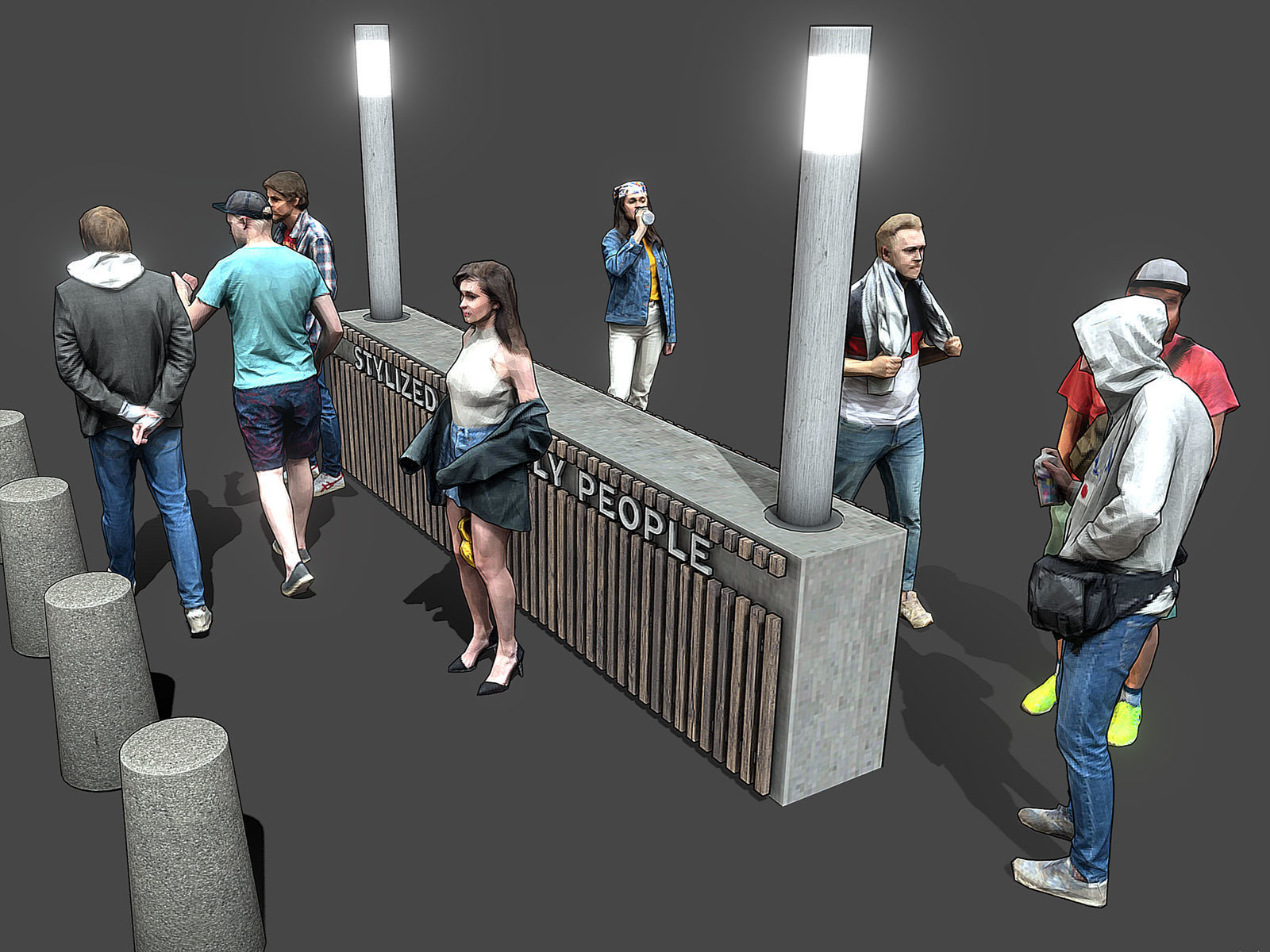 Stylized Lowpoly People Casual Pack Volume 7 Low-poly 3D model_5