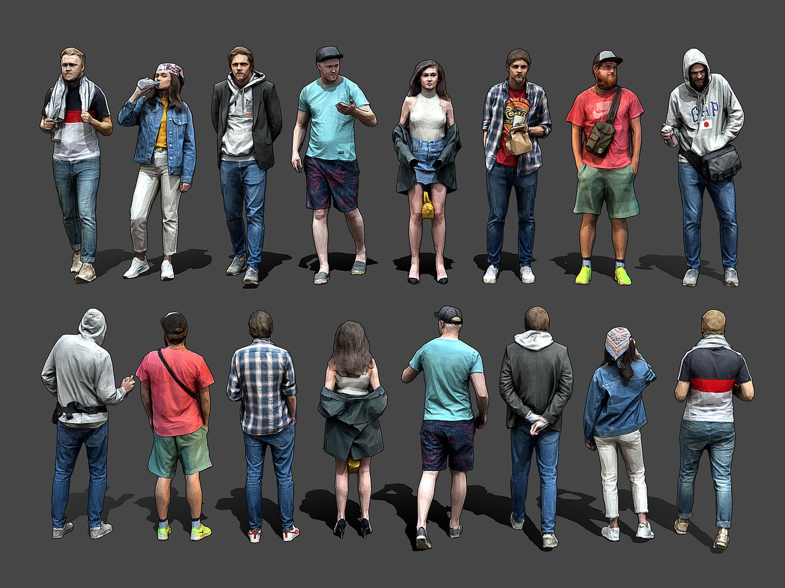 Stylized Lowpoly People Casual Pack Volume 7 Low-poly 3D model_1
