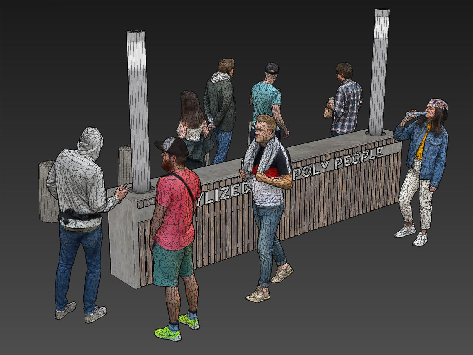 Stylized Lowpoly People Casual Pack Volume 7 Low-poly 3D model_7