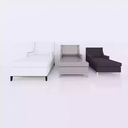 Revit Family - Full scalable couch or armchair Low-poly 3D model