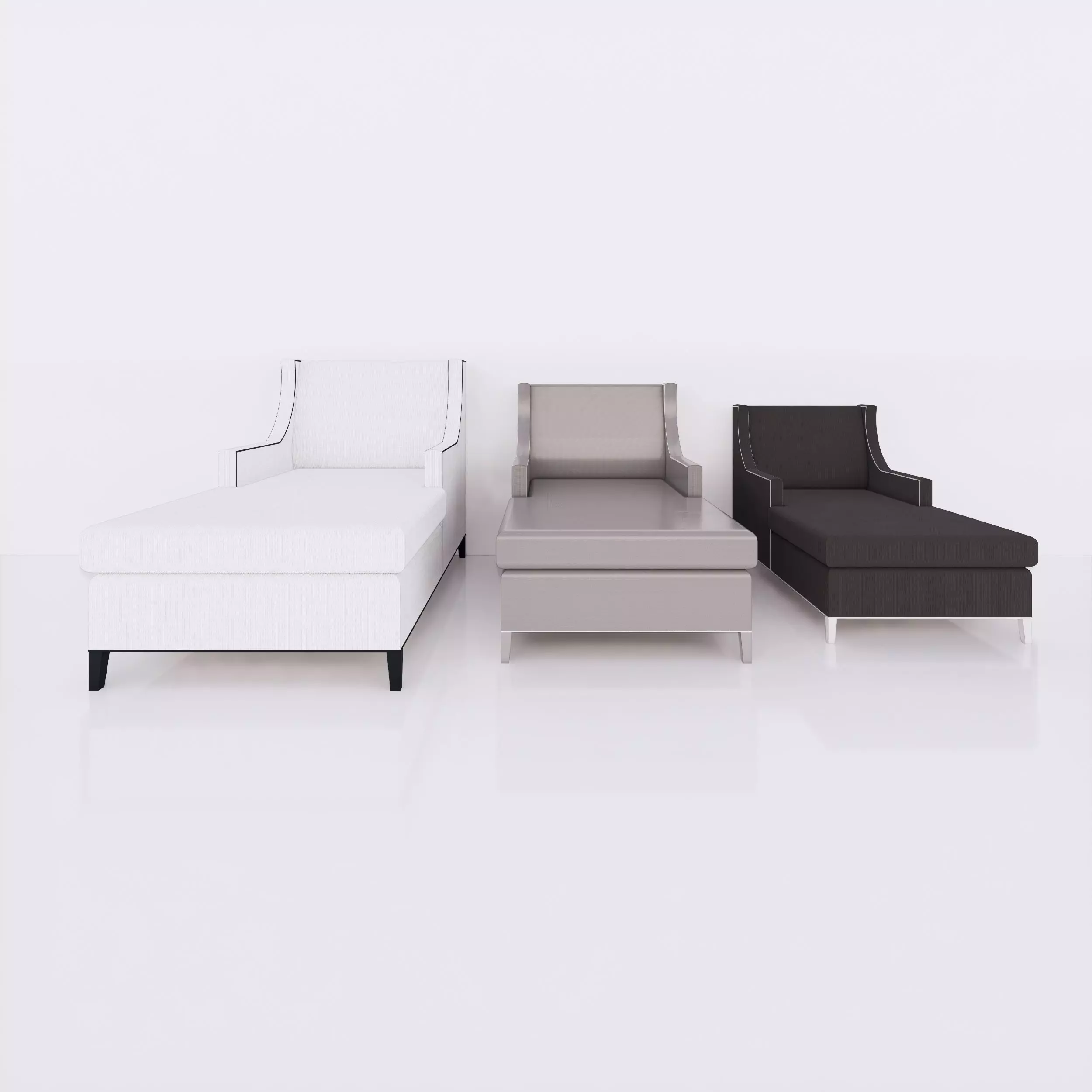 Revit Family - Full scalable couch or armchair Low-poly 3D model