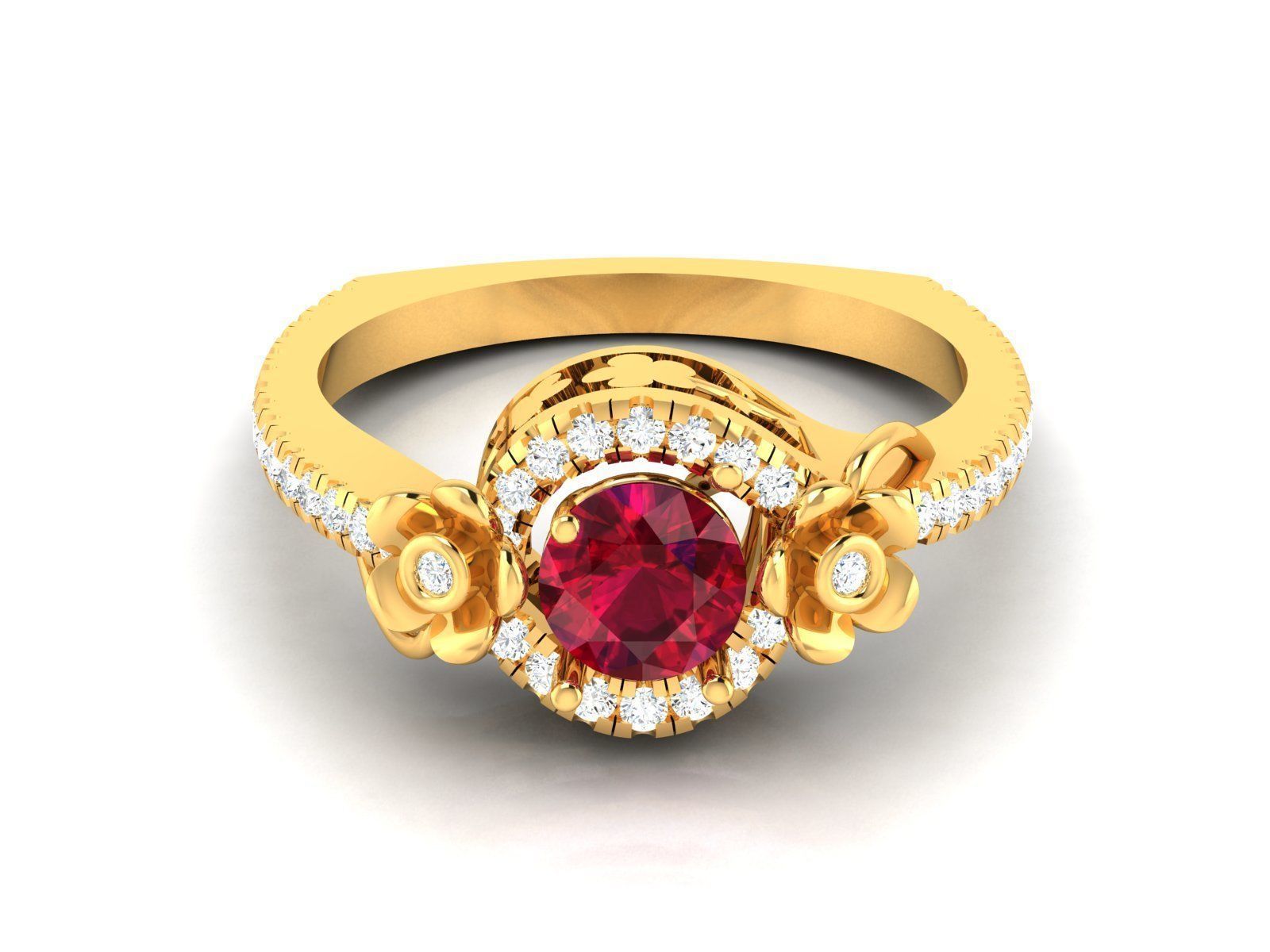 Women solitaire ring 3dm render detail 3D print model 3D print model_7