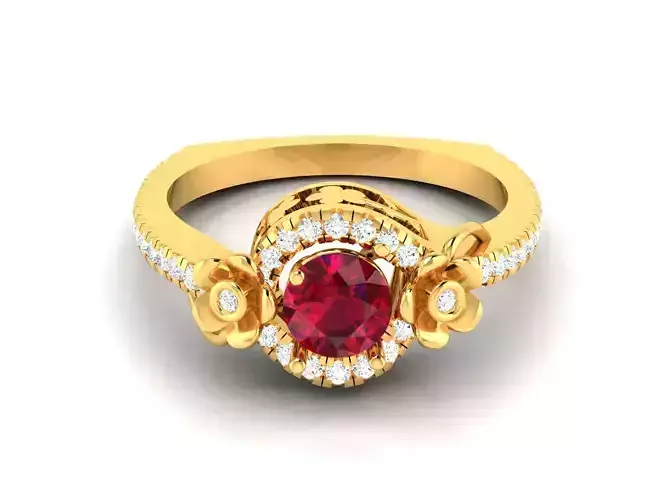 Women solitaire ring 3dm render detail 3D print model