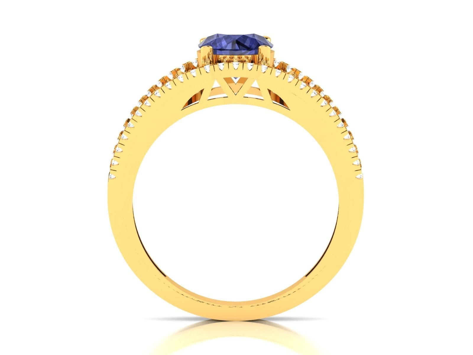 Women solitaire ring 3dm render detail 3D print model 3D print model_4