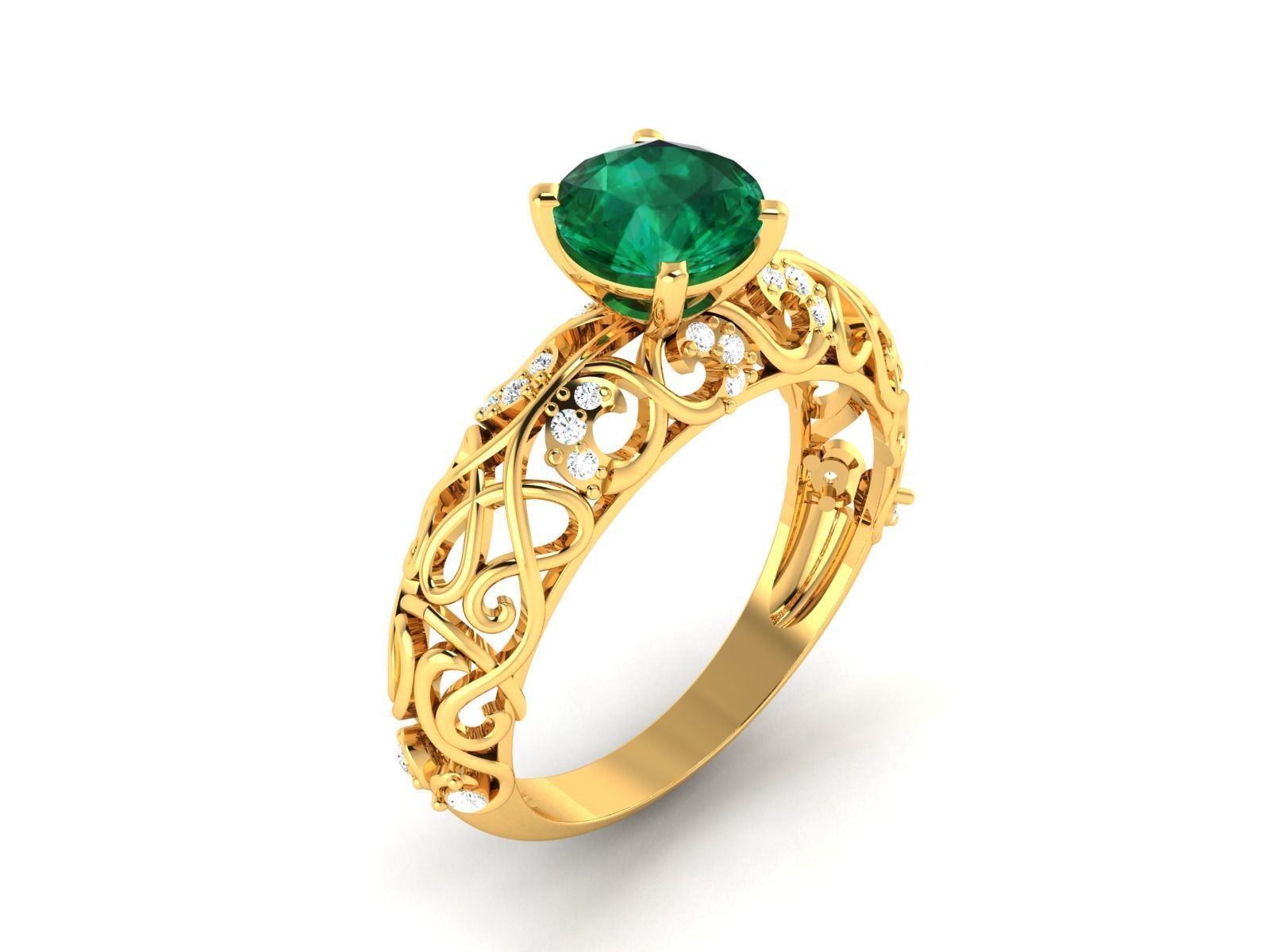 Women solitaire ring 3dm render detail 3D print model 3D print model_2