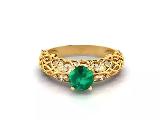 Women solitaire ring 3dm render detail 3D print model