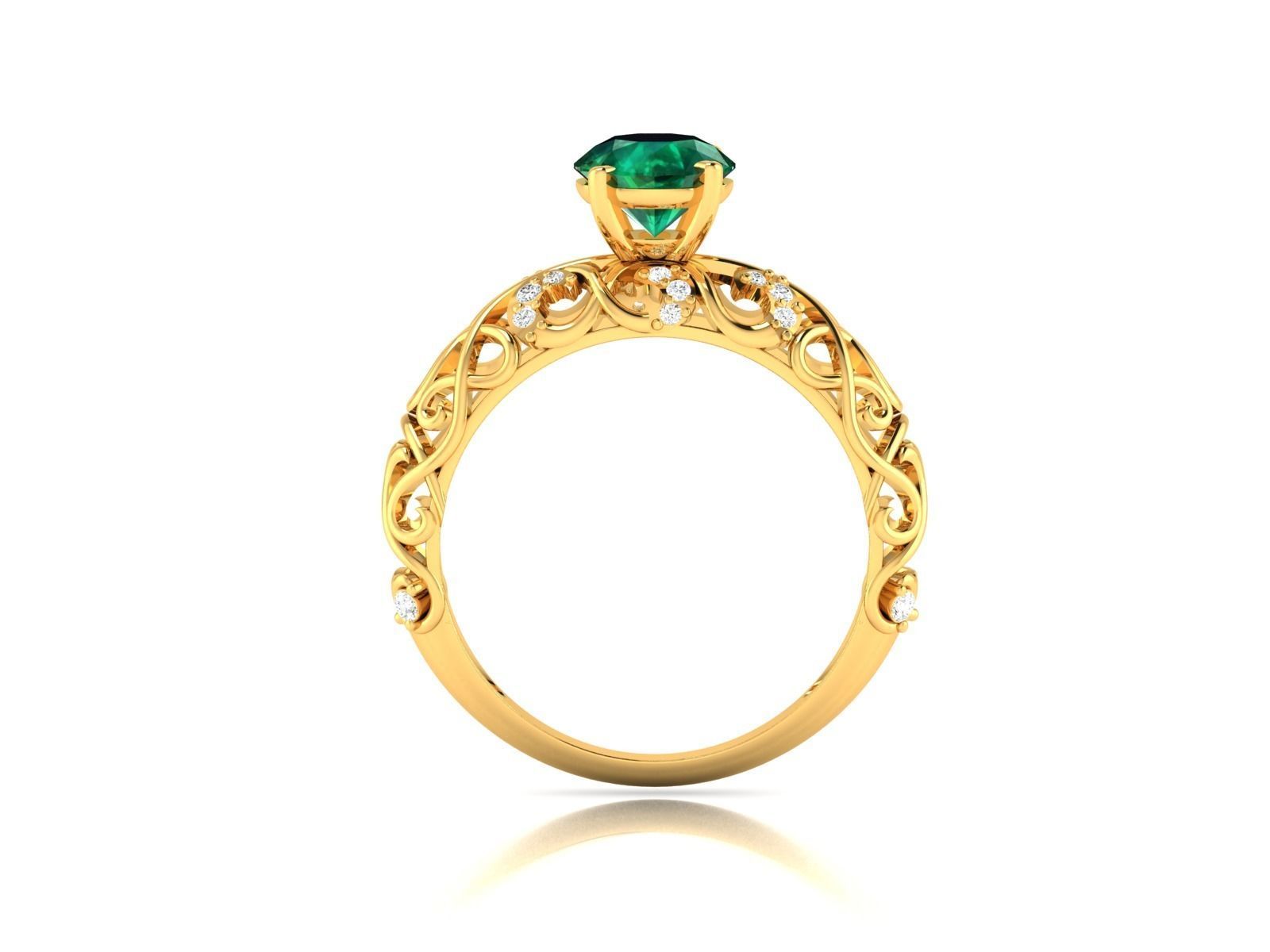 Women solitaire ring 3dm render detail 3D print model 3D print model_4