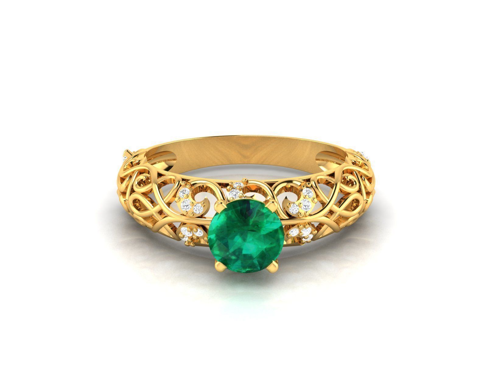 Women solitaire ring 3dm render detail 3D print model 3D print model_7