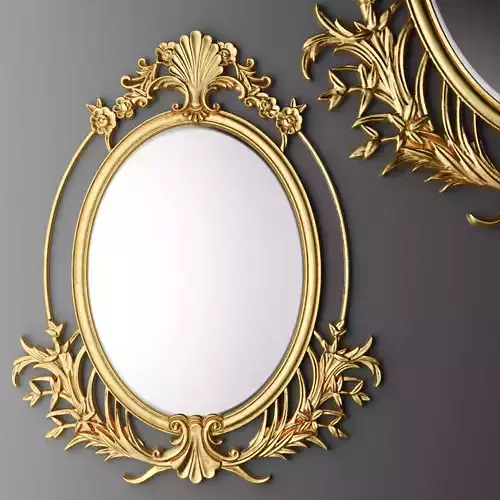 Baroque oval frame 3D