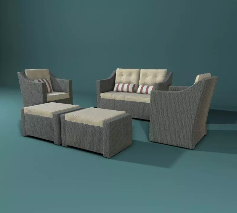 Outdoor Wicker Set Free low-poly 3D model