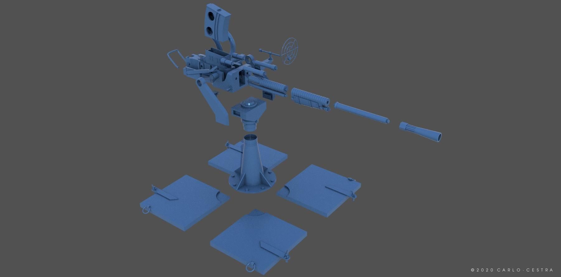 Japanese Type96 25mm AT-AA - Personal license - 1-4 scale 3D print model_4
