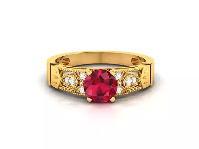 Solitaire women ring 3dm render detail 3D print model