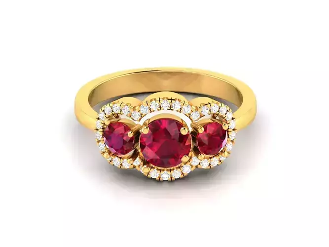 Solitaire women ring 3dm render detail 3D print model