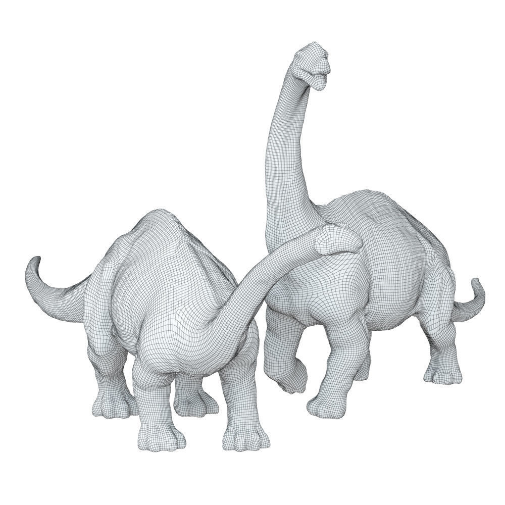 Two Toys Dinosaurs Brachiosaurus and Diplodocus 3D model_5