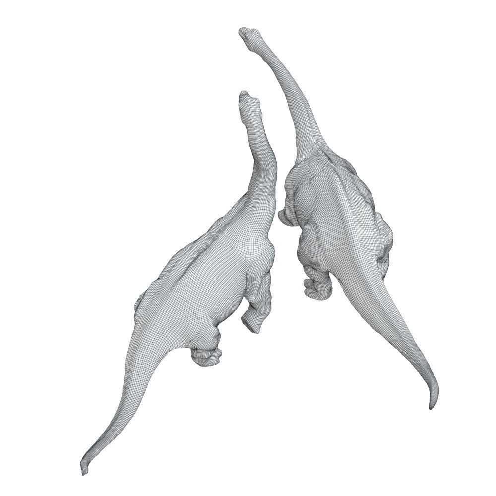 Two Toys Dinosaurs Brachiosaurus and Diplodocus 3D model_6