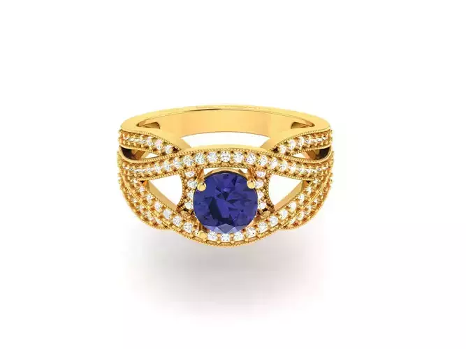 solitaire women ring 3dm render detail 3D print model