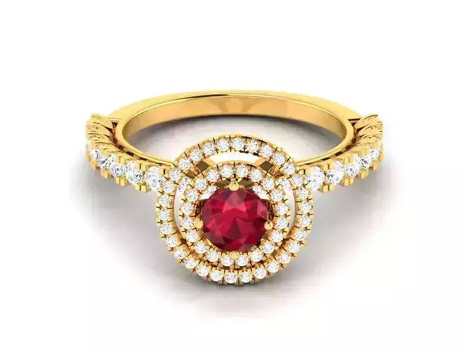solitaire women ring 3dm render detail 3D print model