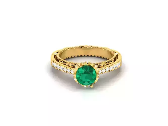 solitaire women ring 3dm render detail 3D print model