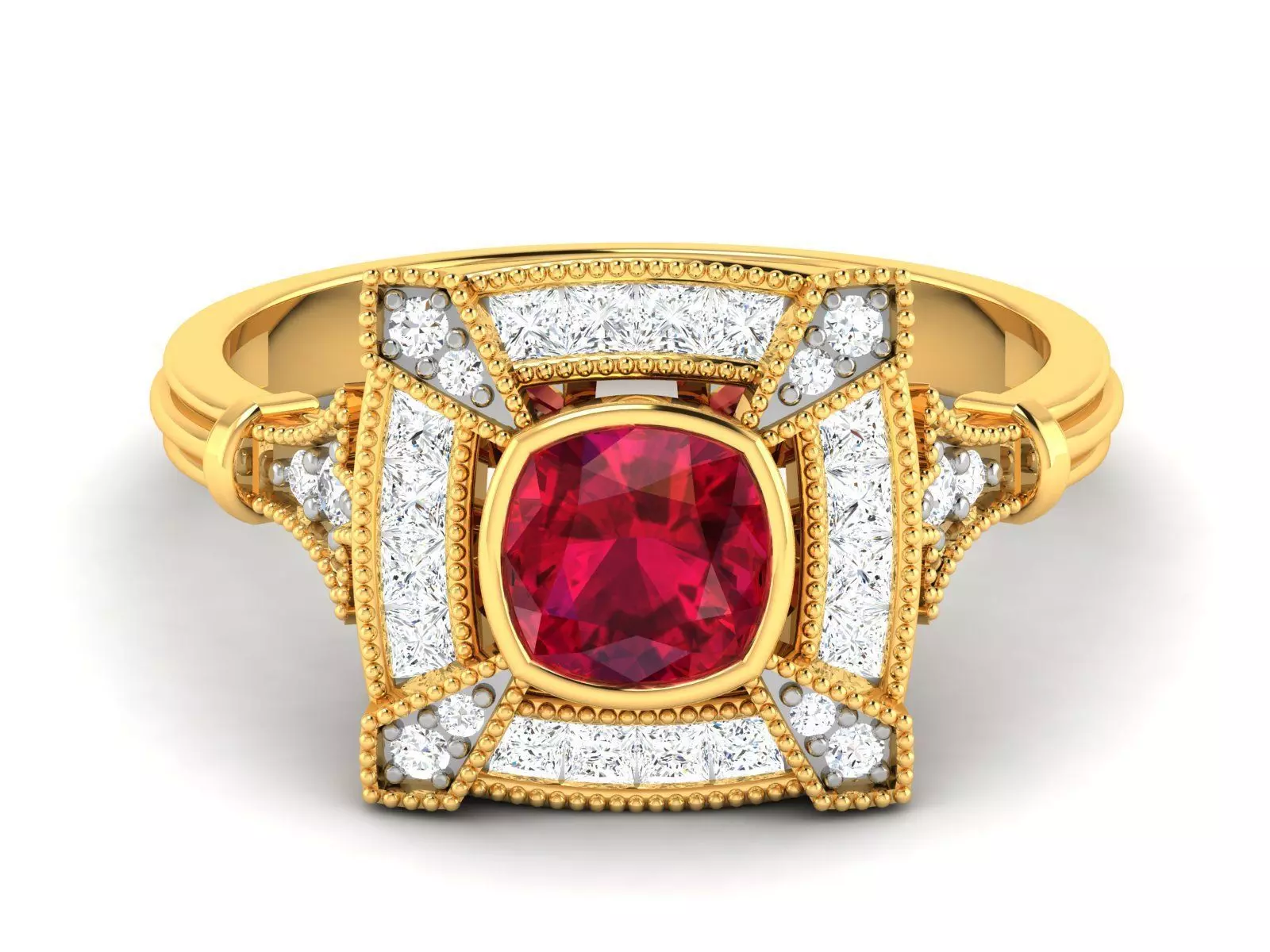 Solitaire women ring 3dm render detail 3D print model_0