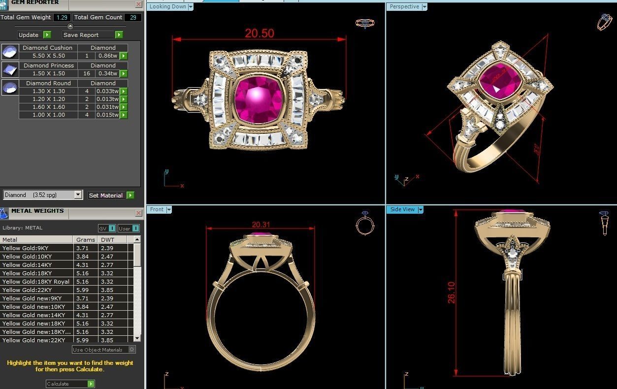 Solitaire women ring 3dm render detail 3D print model_8