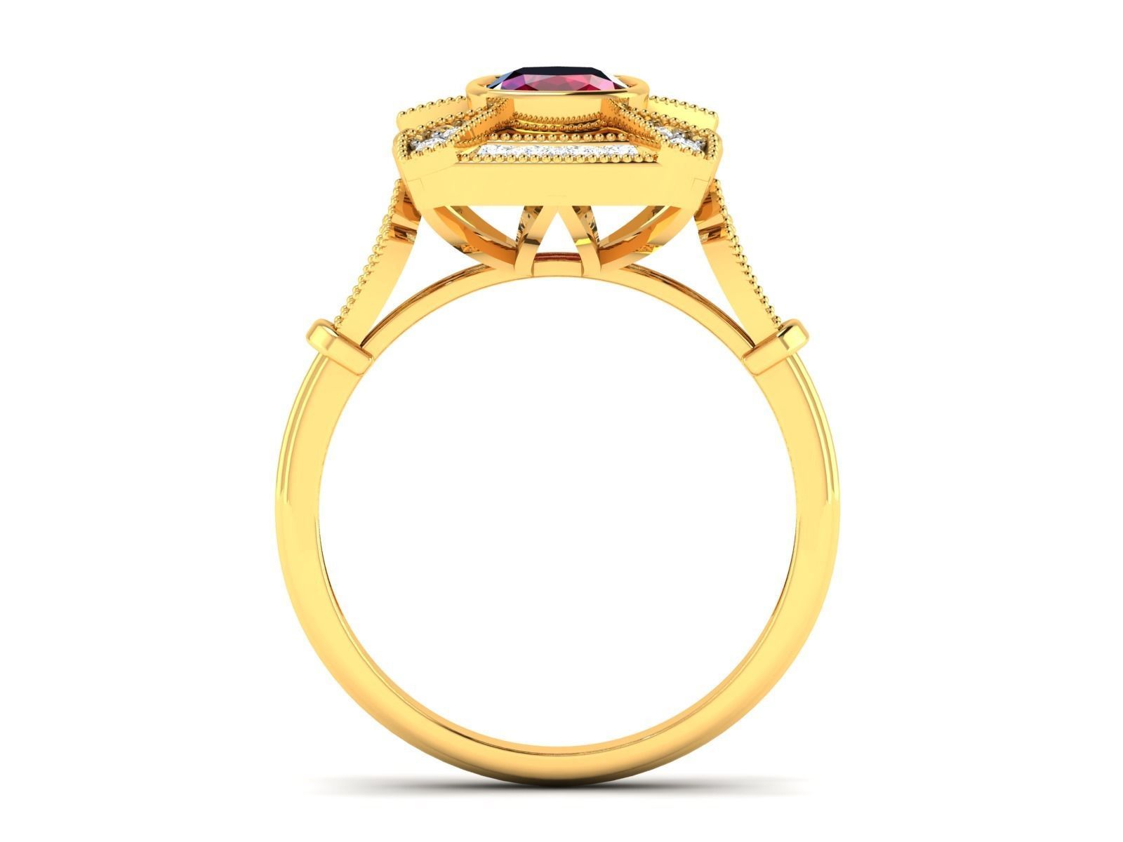 Solitaire women ring 3dm render detail 3D print model_4