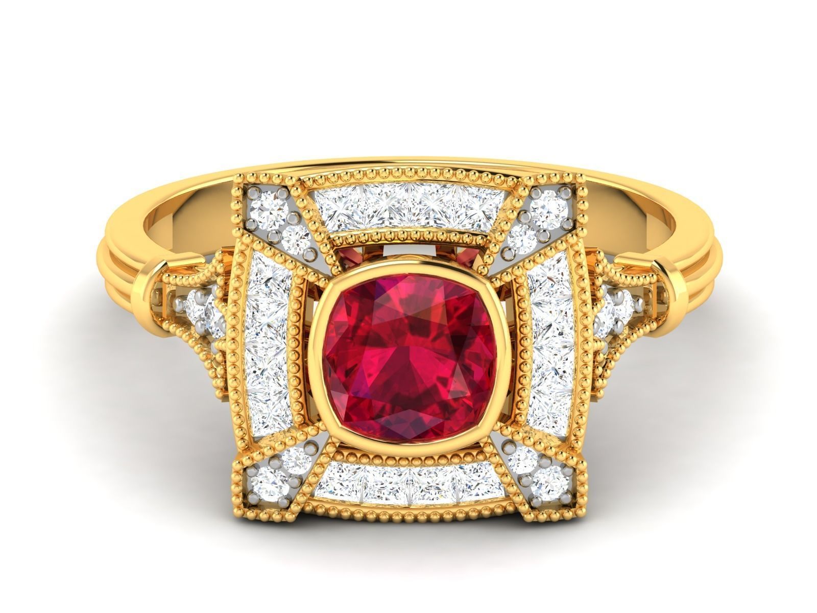 Solitaire women ring 3dm render detail 3D print model_7