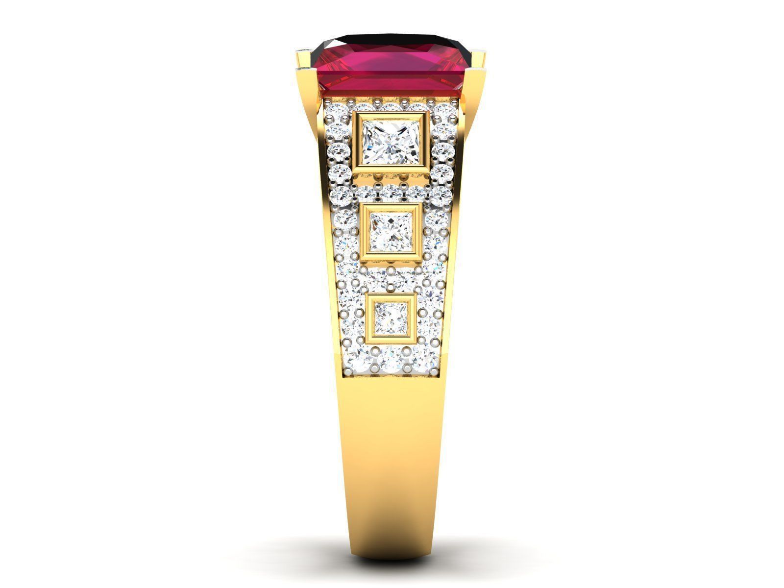 Solitaire women ring 3dm render detail 3D print model_5