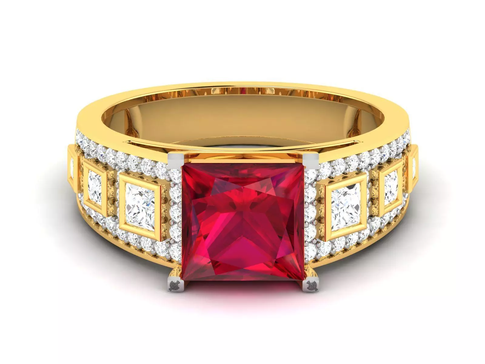 Solitaire women ring 3dm render detail 3D print model_0