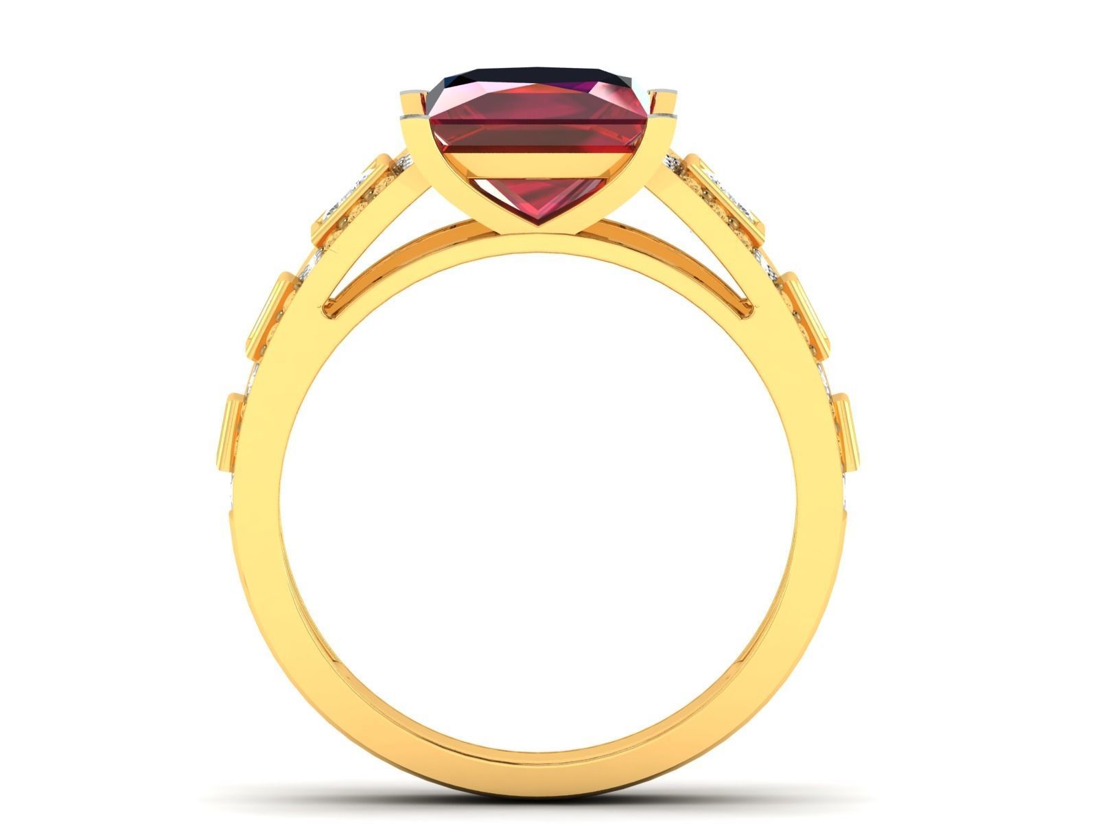 Solitaire women ring 3dm render detail 3D print model_4