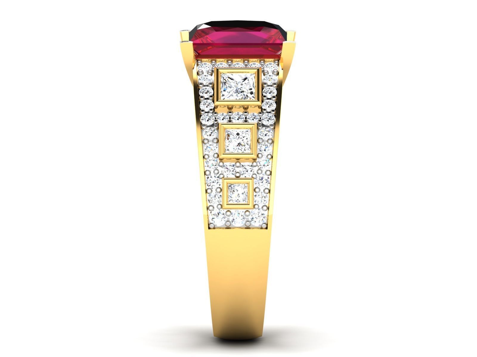 Solitaire women ring 3dm render detail 3D print model_6
