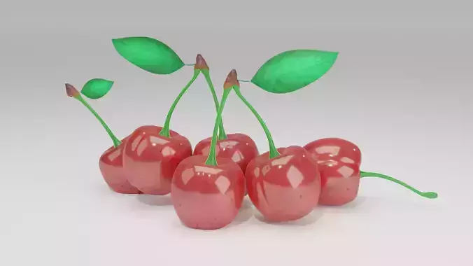 Cherry 3d models are low-poly