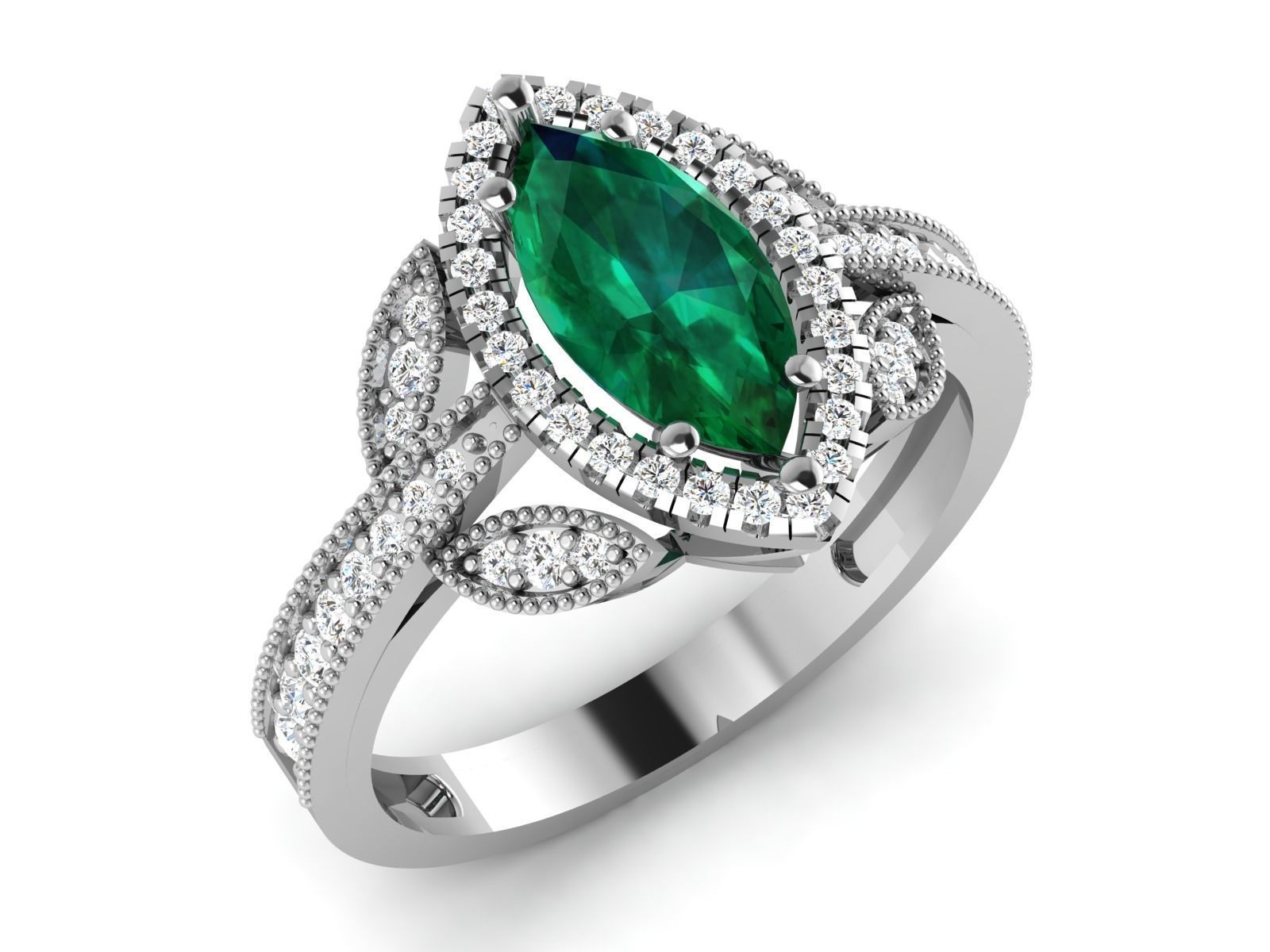 Solitaire women ring 3dm render detail 3D print model_8