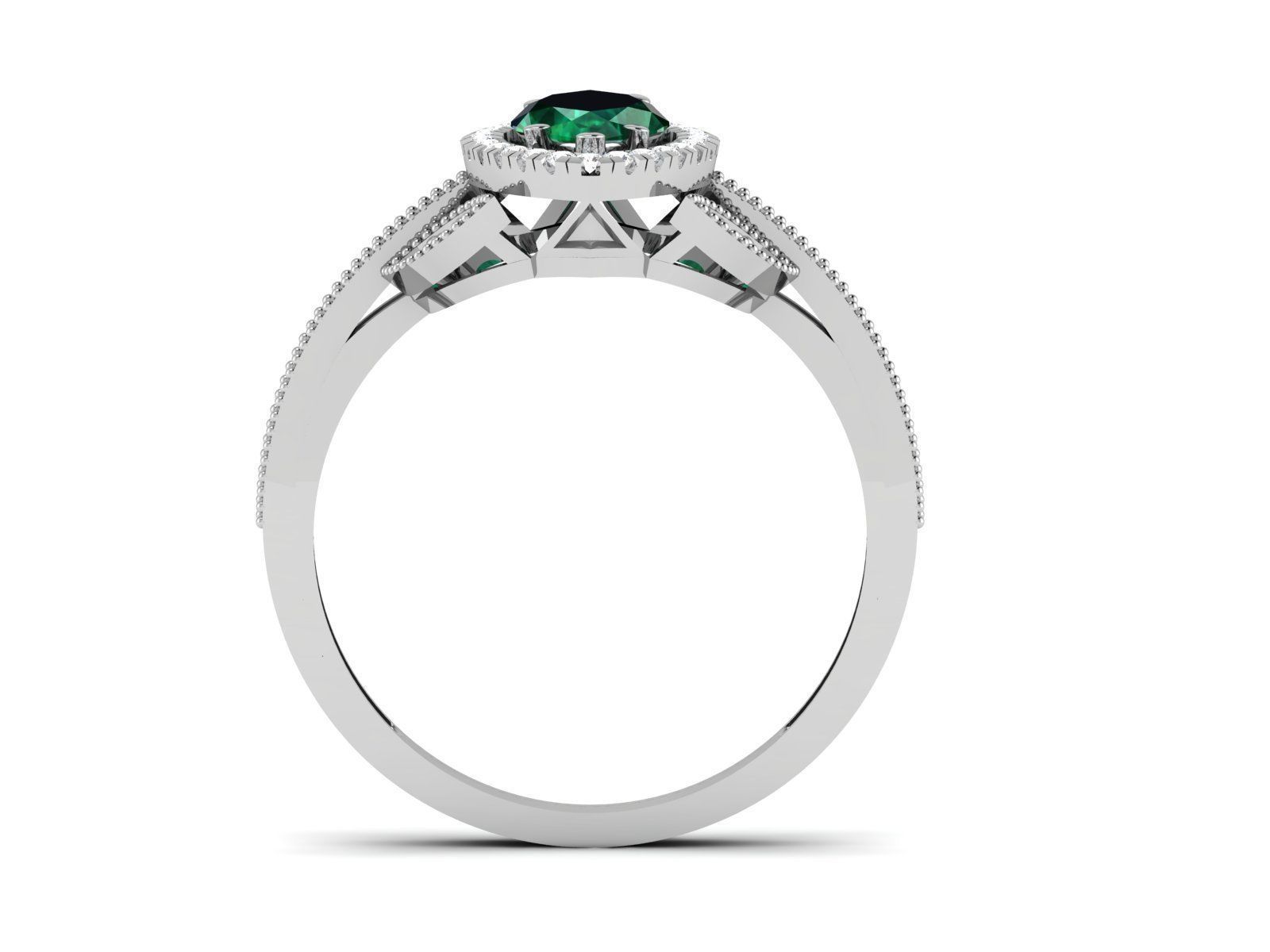 Solitaire women ring 3dm render detail 3D print model_1