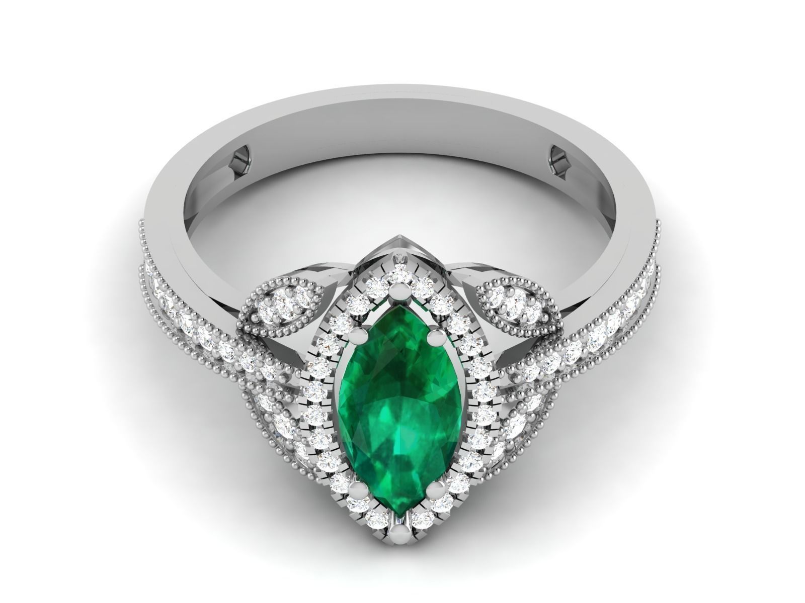 Solitaire women ring 3dm render detail 3D print model_5