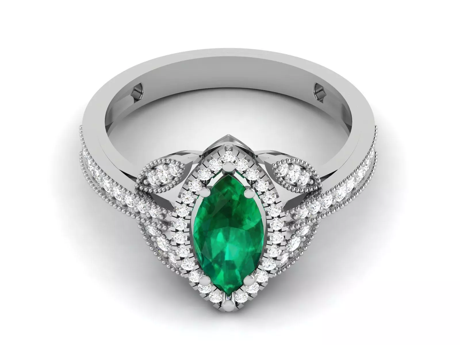 Solitaire women ring 3dm render detail 3D print model_0